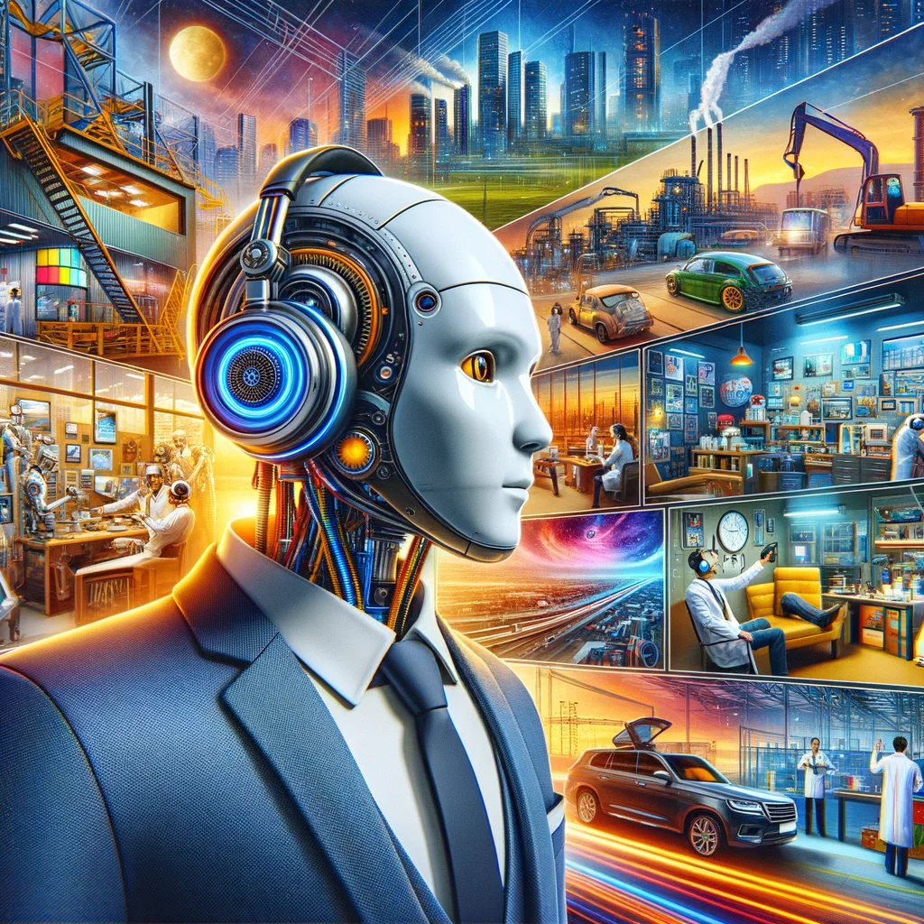 A collage representing AI tools supporting many kinds of businesses